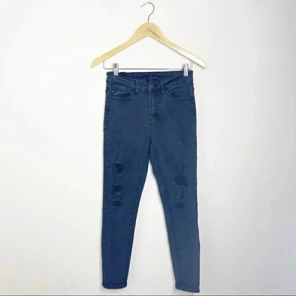 KanCan Women’s Stretch Black Distress Skinny Jeans Size 5 / 26 kc11074k - Picture 1 of 7